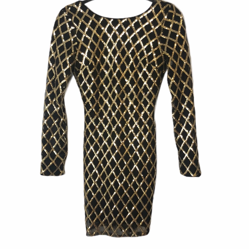 Forever 21 Black and Gold Sequin Dress